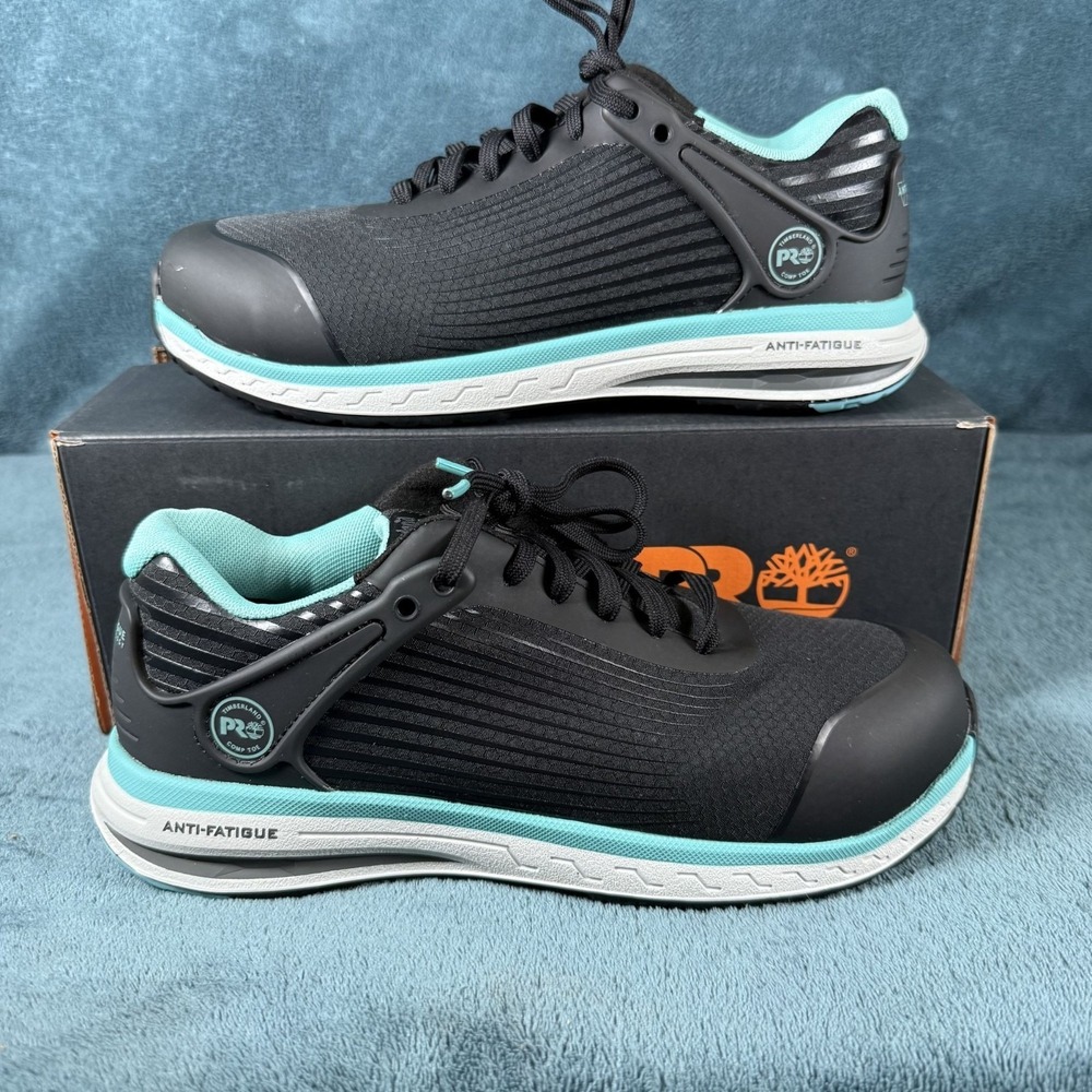 Timberland PRO‎ Drivetrain Composite Safety Toe Black/Turquoise Women's Size 7.5